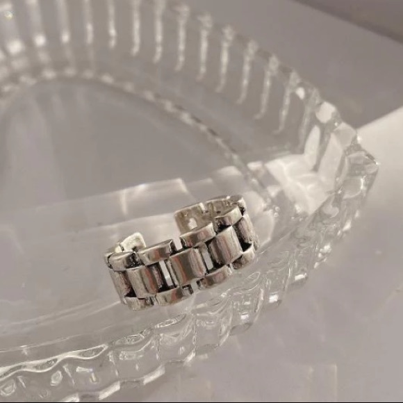 ⛓Insta ring hollow chain ring sterling silver ring - Picture 4 of 4